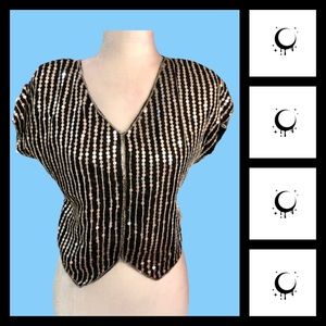 Tina Vintage Sequined Crop Top